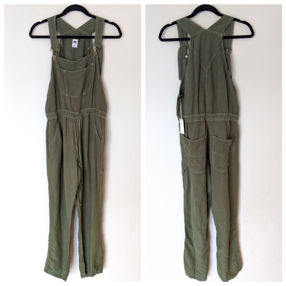 NWT Revolve NSF Dahlia Olive Cinched Waist Overall - Picture 4 of 5